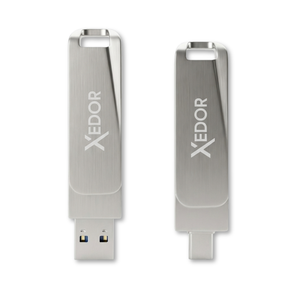 Xedor Base USB-stick USB-A en USB-C – strak ontwerp – detailweergave