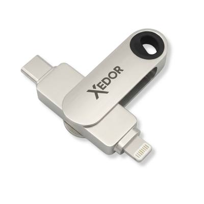 Xedor Flex USB-stick met USB-C en Lightning – flexibel ontwerp voor iPhone en iPad