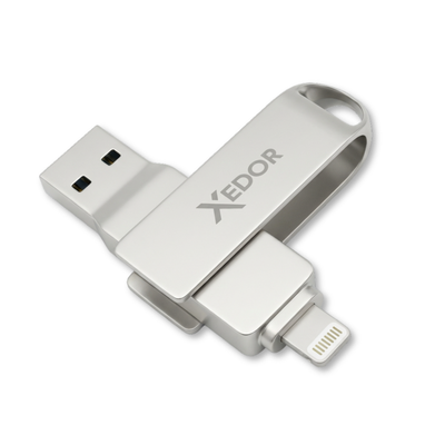 Xedor Lite USB-stick met USB-A en Lightning – lichte en eenvoudige opslag voor iPhone