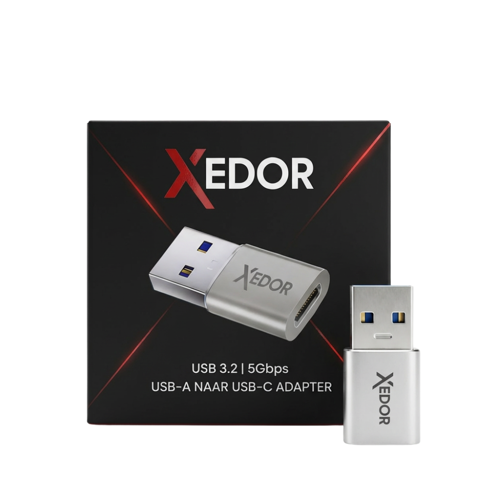 Xedor Nexa USB-A naar USB-C adapter zilver – productverpakking - 2