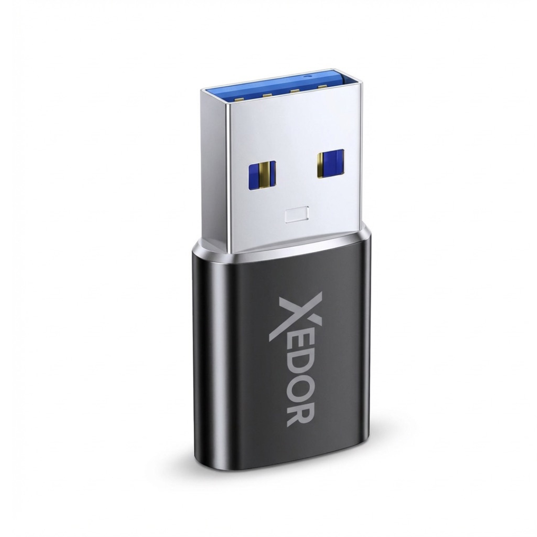 Xedor Nexa USB-A naar USB-C adapter zwart gebruikt met USB-C accessoire