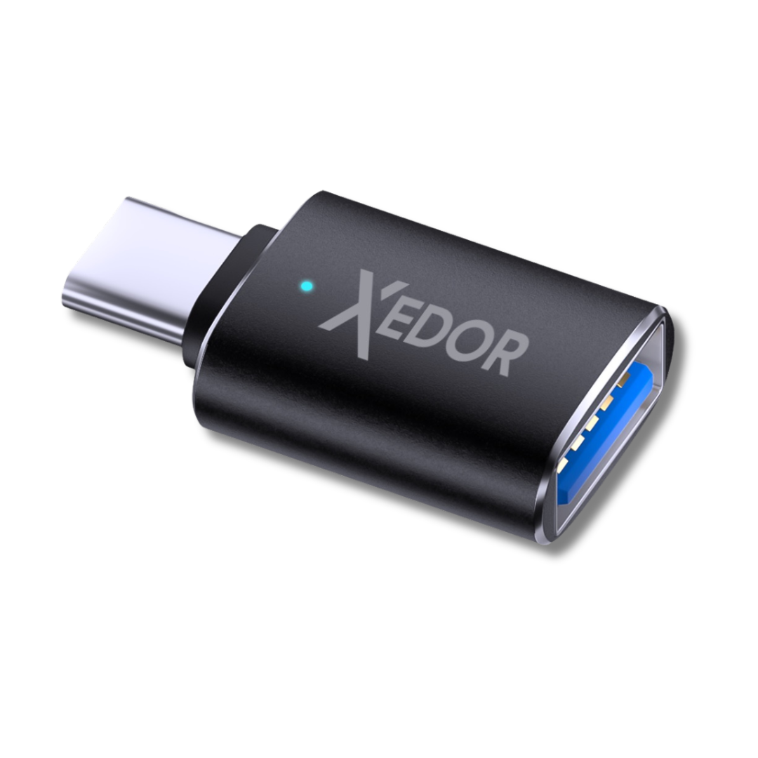 Xedor Nexa USB-C naar USB-A adapter zwart – aluminium behuizing