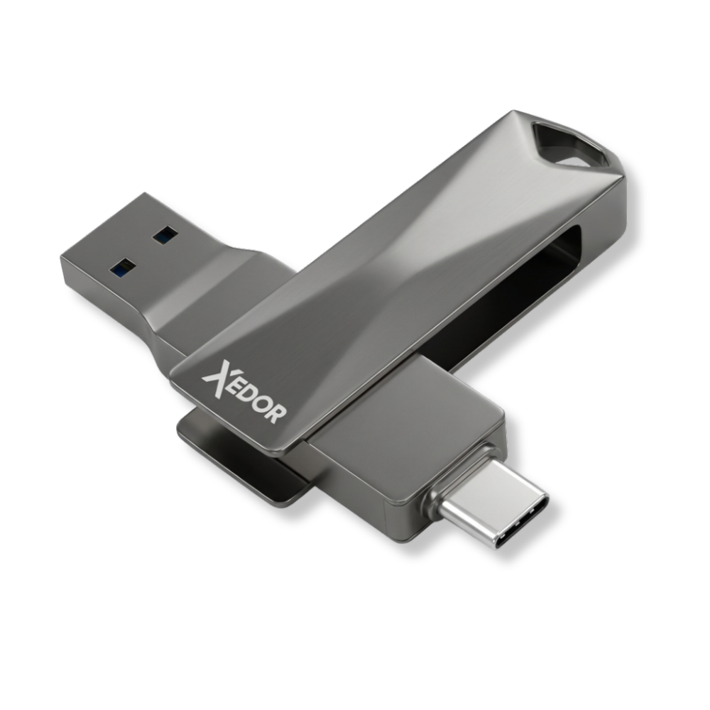 Xedor Plus USB-stick met USB-C en USB-A – geschikt voor DJ-sets en muziekbestanden