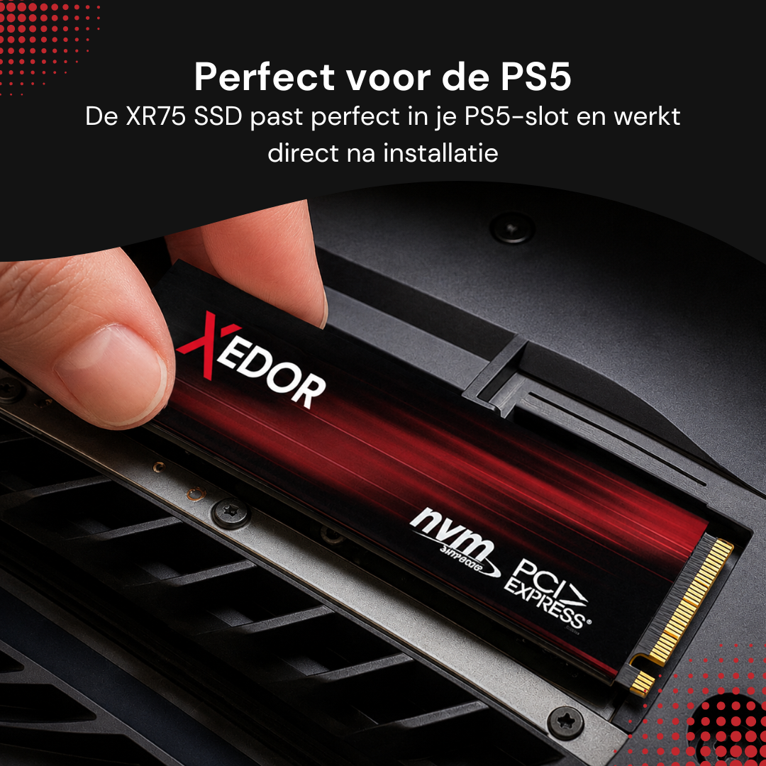 Perfect voor de PS5: de Xedor XR75 past in het uitbreidingsslot en werkt direct na installatie